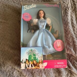 Barbie Dorothy Doll in Blue and White Dress and Toto!!